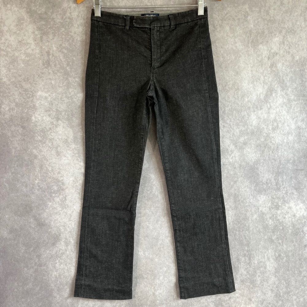'S‎ Max Mara Jeans Women 4 Dark Gray Straight Leg Cotton Blend Stretch Pants